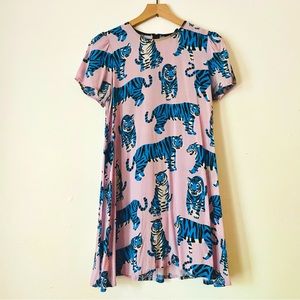 Nooworks Molly Dress in Blue Tiger print